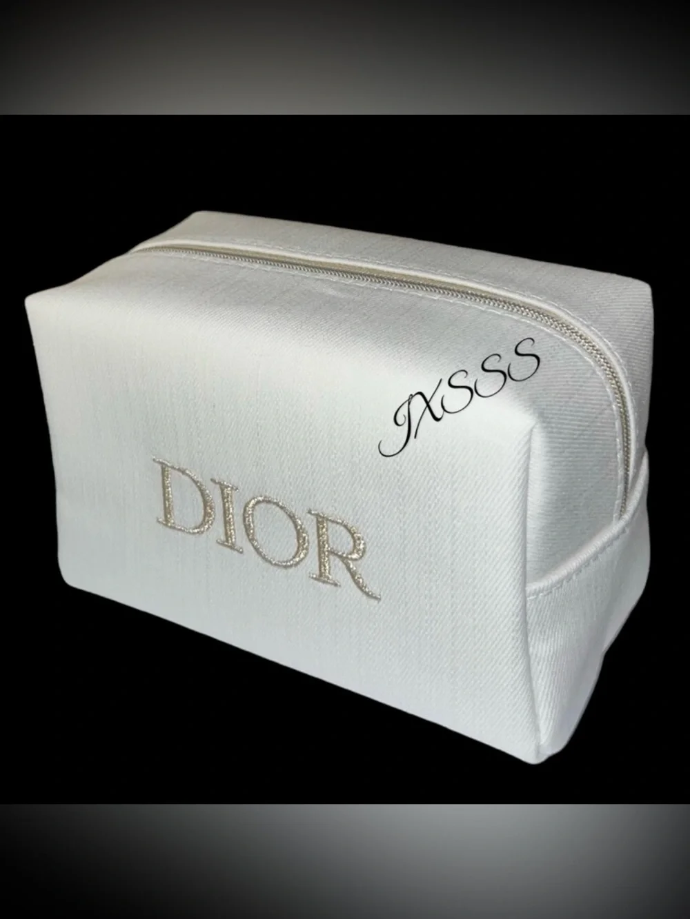 White-Gold Dior Beauty *VIP EXLUSIVE* Cosmetic-Makeup Bag